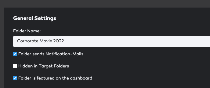 Checkbox for featuring a folder in the edit-folder view.