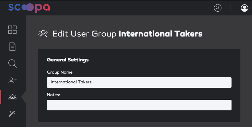 Edit usergroup - general settings.